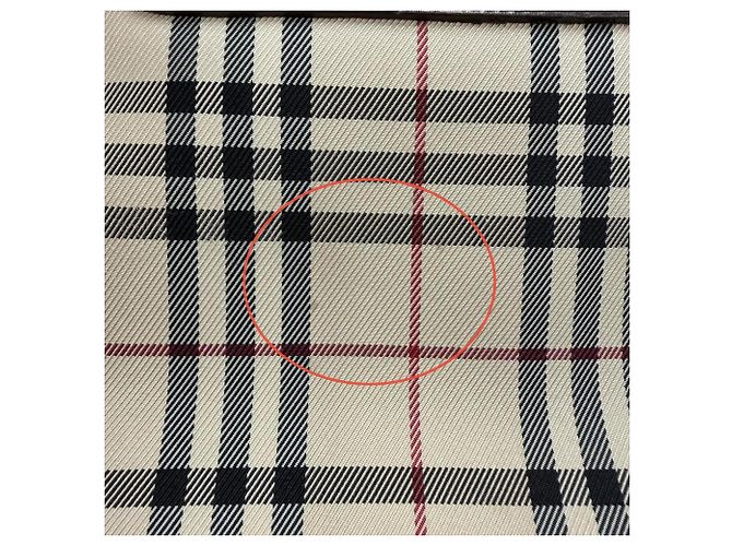 Sac Duffle en cuir BURBERRY Vintage Nova Check Marron Beige - vue 10