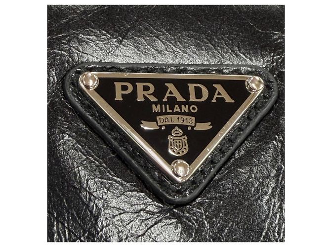 Borsa a tracolla Prada Soft Looks in pelle Nero - vista 7
