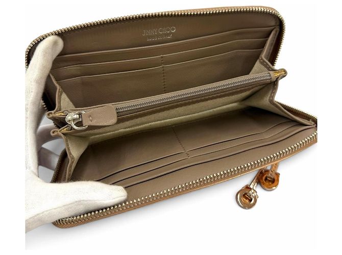 Cartera larga de piel metalizada Jimmy Choo Metálico - vista 6
