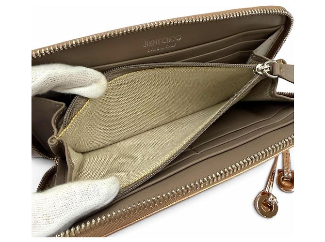 Cartera larga de piel metalizada Jimmy Choo Metálico - vista 7