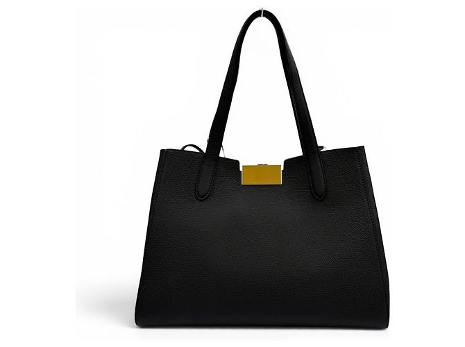 Marni Trancaloo Leder-Tote-Bag mit Logo-Hardware Schwarz - Ansicht 3