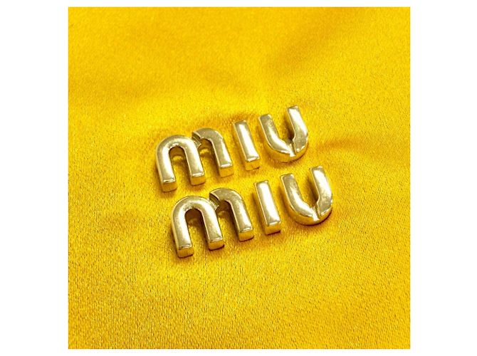 Pouch con coulisse Miu Miu Duchess Giallo - vista 10