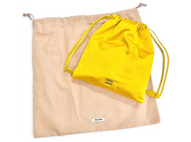 Pouch con coulisse Miu Miu Duchess Giallo - vista 2
