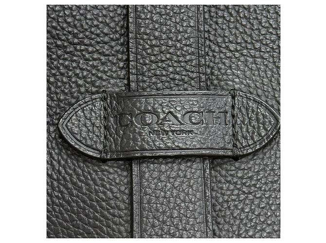 Coach Hudson Logo Leather Patch Backpack Black - view 10