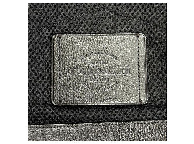 Coach Hudson Logo Leather Patch Backpack Black - view 11