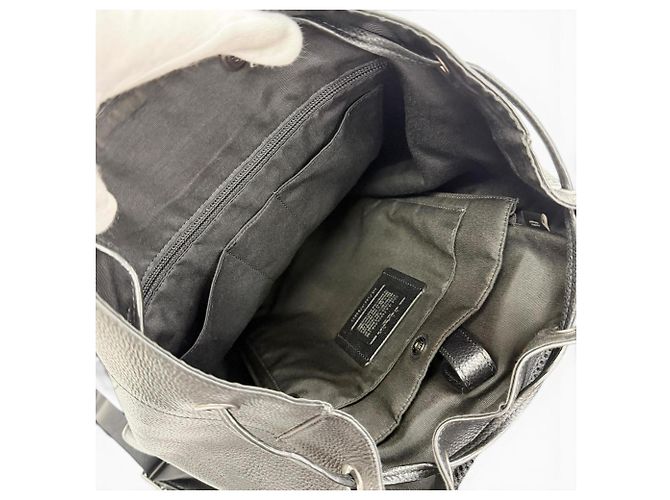 Coach Hudson Logo Leather Patch Backpack Black - view 7