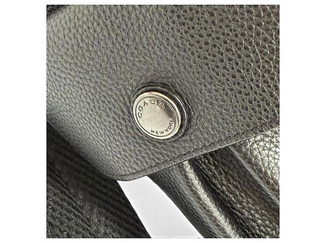 Coach Hudson Logo Leather Patch Backpack Black - view 9