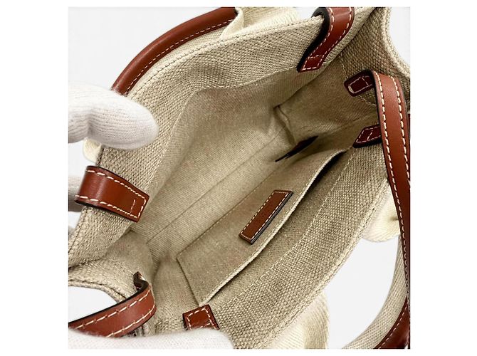 Mala Tote Mini Chloé Woody Marrom Bege - vista 10