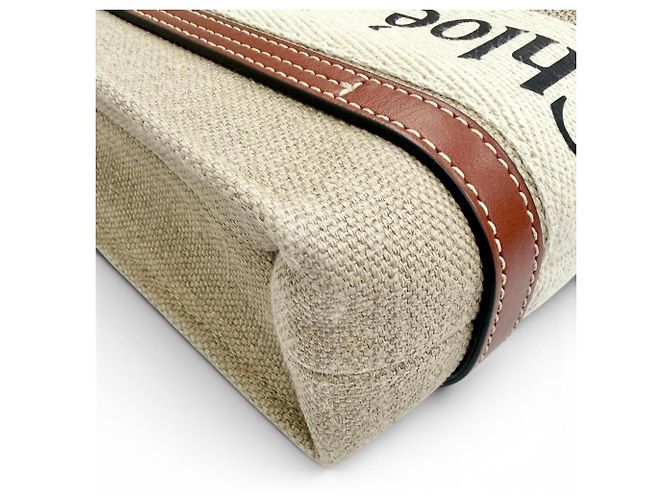 Mala Tote Mini Chloé Woody Marrom Bege - vista 7