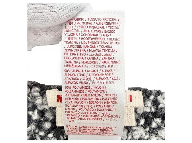 Marni langer Stola aus Alpaka-Bouclé-Gewebe mit Logo-Patch Schwarz Weiß - Ansicht 8