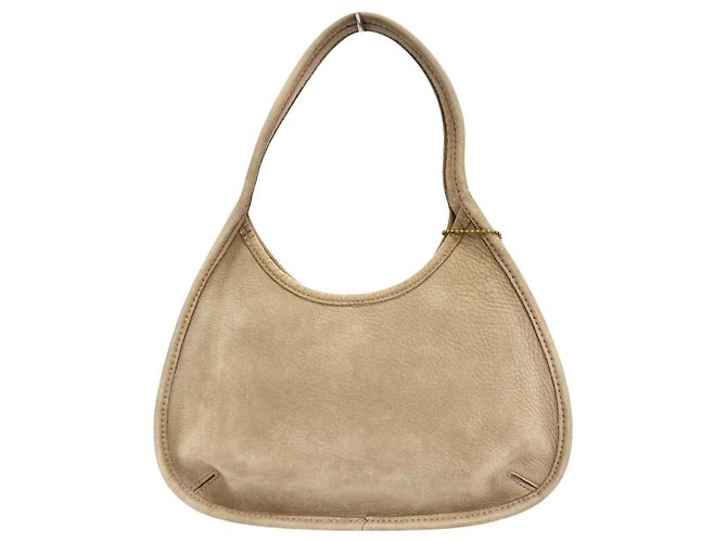 COACH Vintage 4399 Schultertasche aus Nubukleder Beige - Ansicht 2