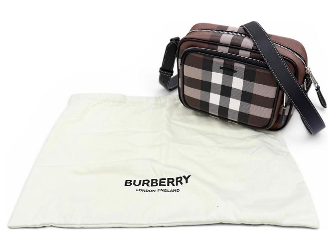 Borsa a tracolla in pelle Burberry Paddy Check Marrone - vista 2