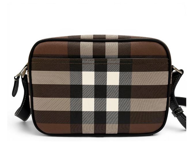 Borsa a tracolla in pelle Burberry Paddy Check Marrone - vista 3