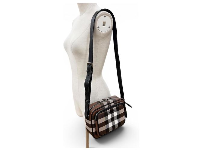Borsa a tracolla in pelle Burberry Paddy Check Marrone - vista 4