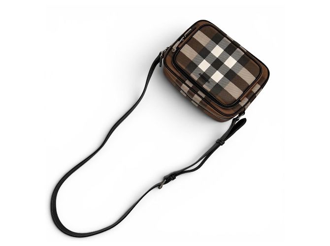 Borsa a tracolla in pelle Burberry Paddy Check Marrone - vista 7