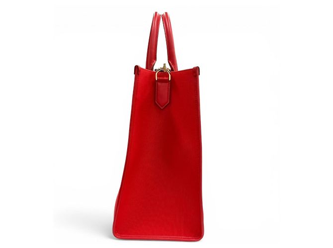 Borsa Tote Dolce & Gabbana in pelle rossa e tela Rosso - vista 4