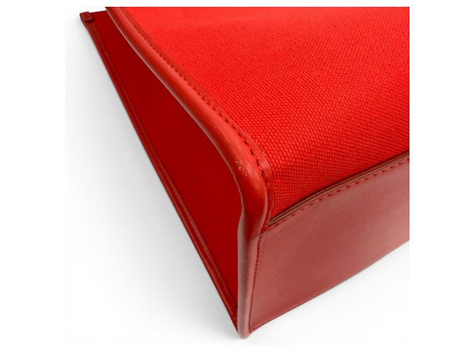 Borsa Tote Dolce & Gabbana in pelle rossa e tela Rosso - vista 7