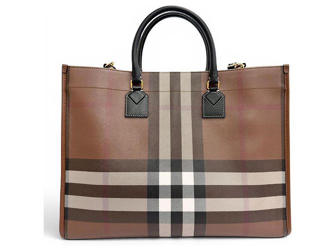 Borsa Tote Burberry Freya Medium Marrone - vista 4