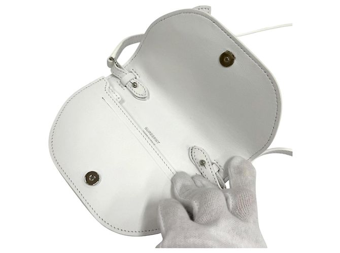 Burberry Olympia Mini Leather Shoulder Bag White - view 6