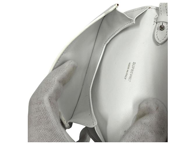 Burberry Olympia Mini Leather Shoulder Bag White - view 7