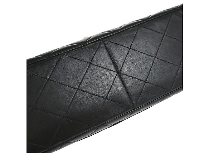 Chanel Classic Single Flap Quilted Lambskin Jumbo Nero - vista 3