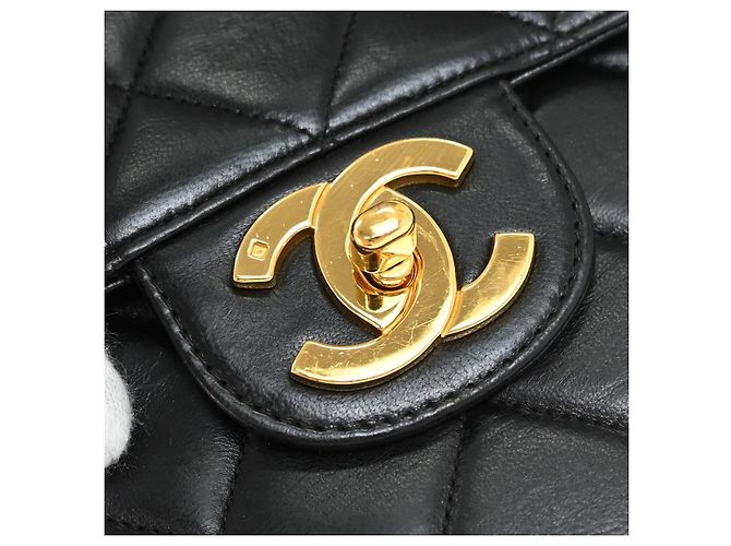Chanel Classic Single Flap Quilted Lambskin Jumbo Nero - vista 5