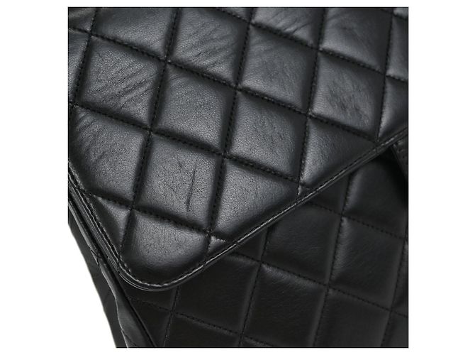 Chanel Classic Single Flap Quilted Lambskin Jumbo Nero - vista 6