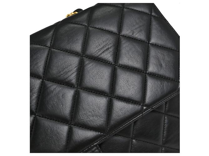 Chanel Classic Single Flap Quilted Lambskin Jumbo Nero - vista 7