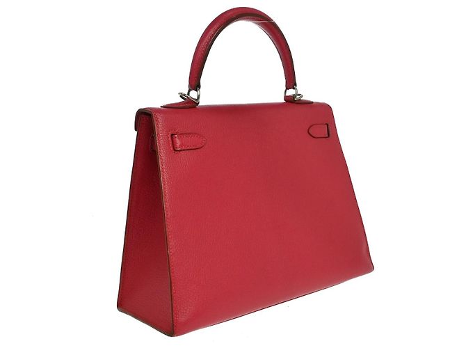 Hermès Hermes Kelly Red Chevre de Coromandel with Palladium Hardware 25 Rosa - vista 2