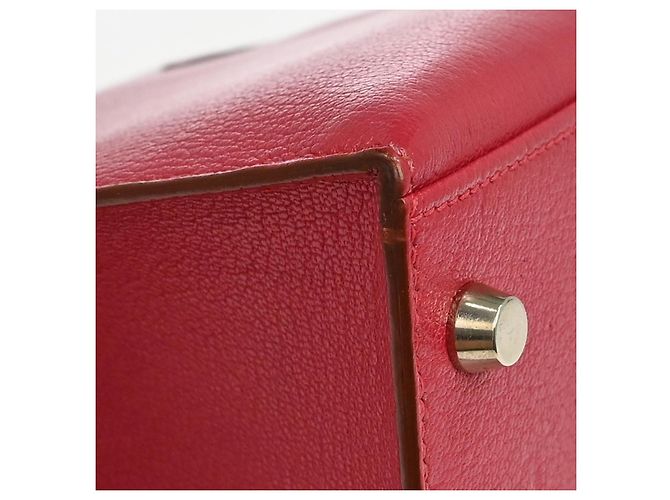 Hermès Hermes Kelly Red Chevre de Coromandel with Palladium Hardware 25 Rosa - vista 4