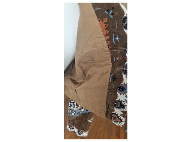 Emilio Pucci Vintage Samt Crop Blazer Braun Weiß Blau Orange - Ansicht 7