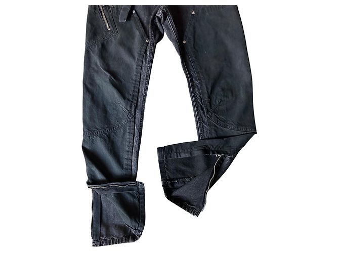Pantalon Sacai Denim Noir Patchwork Homme - vue 10