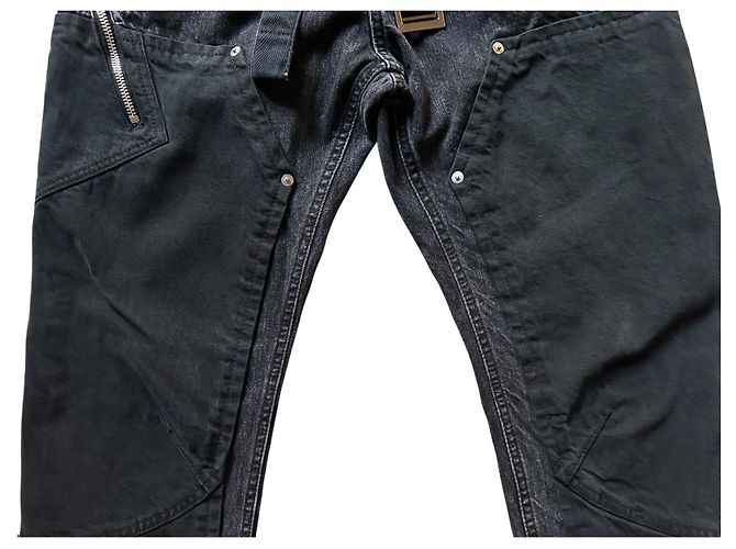 Pantalon Sacai Denim Noir Patchwork Homme - vue 17