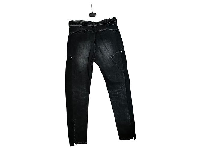 Pantalon Sacai Denim Noir Patchwork Homme - vue 2