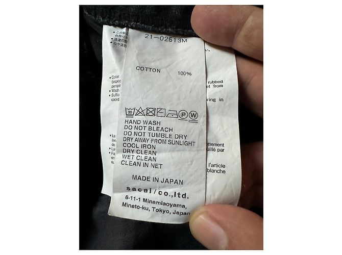 Pantalon Sacai Denim Noir Patchwork Homme - vue 5
