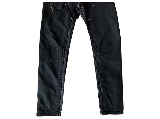 Pantalon Sacai Denim Noir Patchwork Homme - vue 9