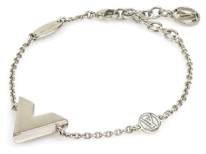 Bracciale con ciondolo in metallo Louis Vuitton Essential V Argento - vista 3