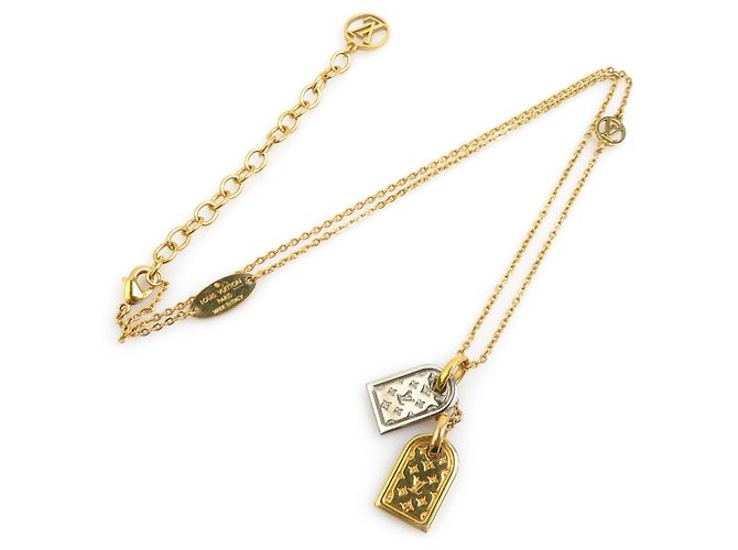 Collar de metal Nanogram Louis Vuitton Plata Dorado - vista 2