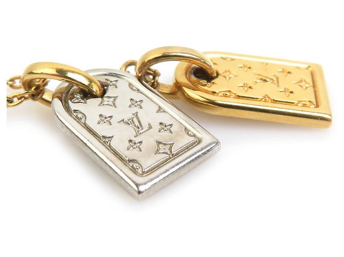 Collar de metal Nanogram Louis Vuitton Plata Dorado - vista 3
