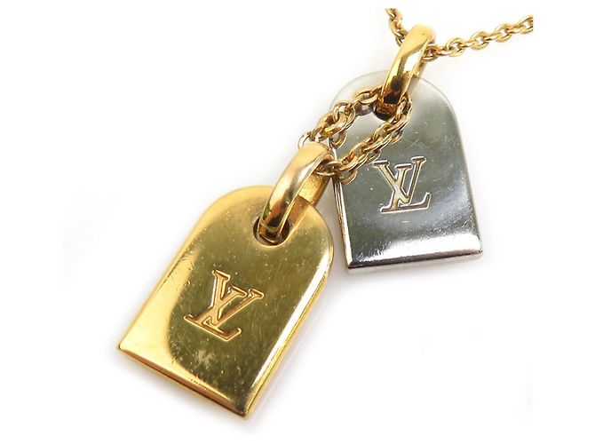Collar de metal Nanogram Louis Vuitton Plata Dorado - vista 4