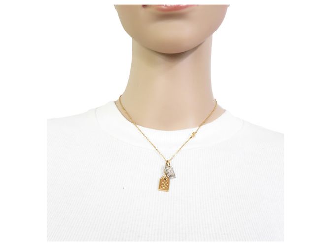 Collar de metal Nanogram Louis Vuitton Plata Dorado - vista 8