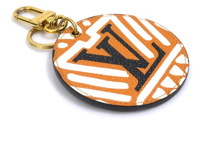 Louis Vuitton Portachiavi Charm Portefeuille Illustré Nero Bianco Arancione - vista 2