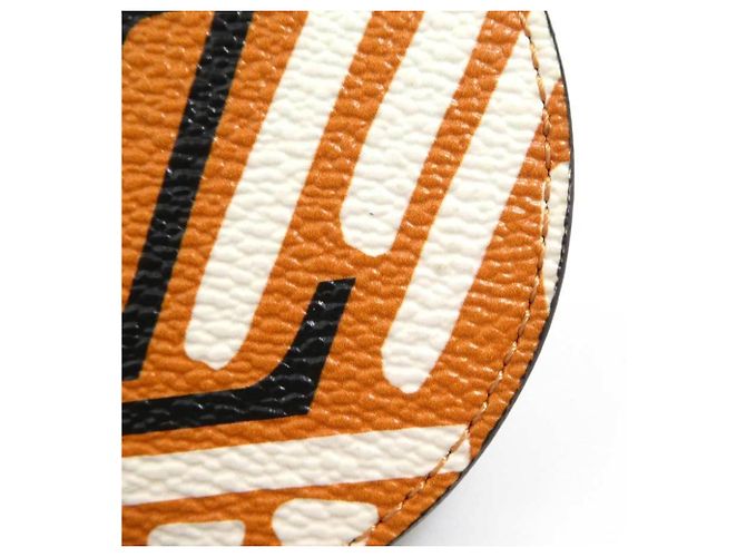 Louis Vuitton Portachiavi Charm Portefeuille Illustré Nero Bianco Arancione - vista 6