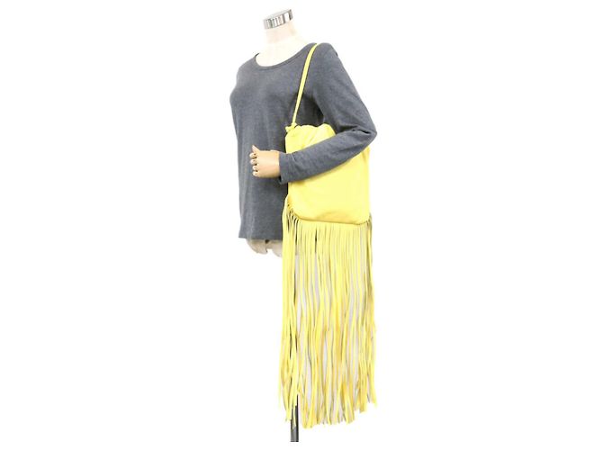 Borsa a tracolla in pelle gialla Bottega Veneta Giallo - vista 2