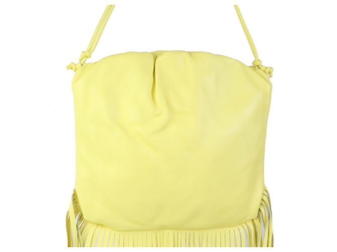 Borsa a tracolla in pelle gialla Bottega Veneta Giallo - vista 5