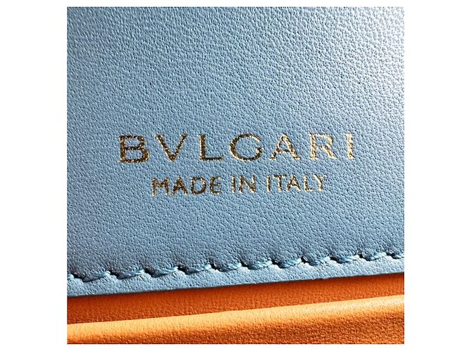 Bulgari Borsa a tracolla in pelle Bvlgari Serpenti Forever Blu - vista 13