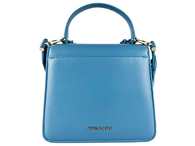 Bulgari Borsa a tracolla in pelle Bvlgari Serpenti Forever Blu - vista 3