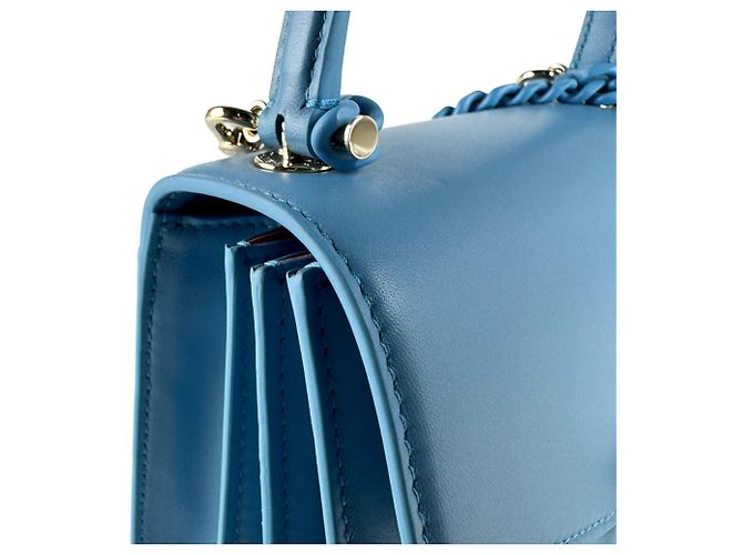 Bulgari Borsa a tracolla in pelle Bvlgari Serpenti Forever Blu - vista 7