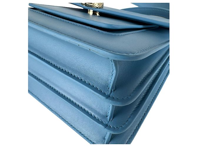 Bulgari Borsa a tracolla in pelle Bvlgari Serpenti Forever Blu - vista 8