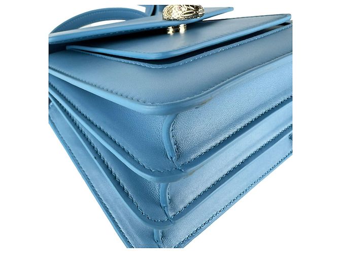 Bulgari Borsa a tracolla in pelle Bvlgari Serpenti Forever Blu - vista 9